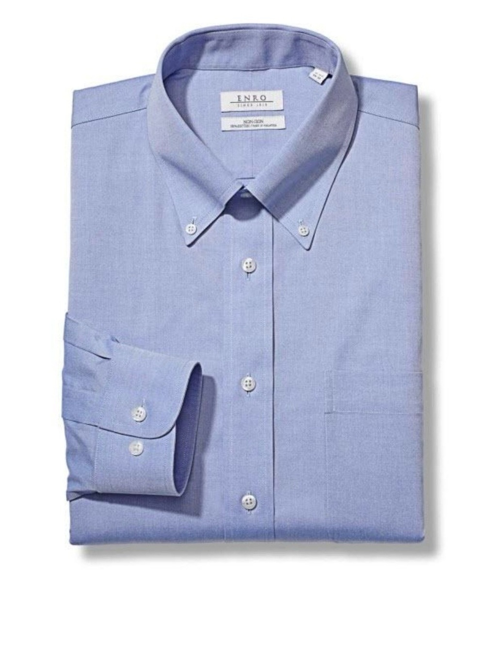 Men's Enro Light Blue Button-Down Dress Shirt